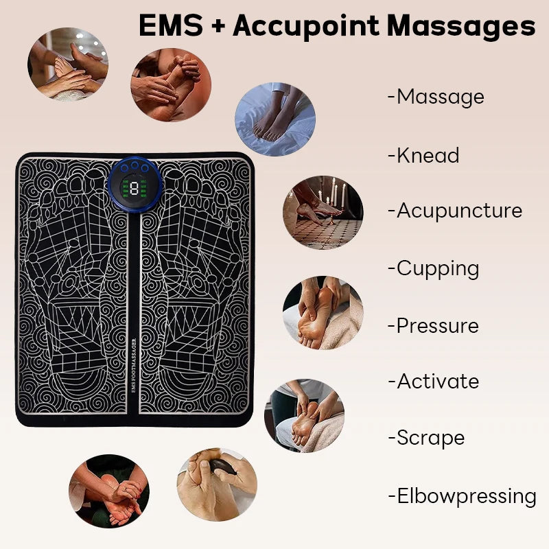 Rechargeable EMS Electric Foot Massager Pad