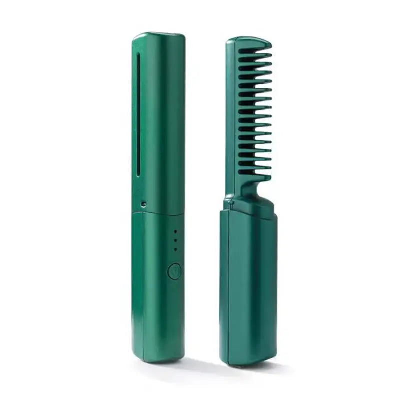 2026 NEW 1PCS Portable Wireless Hair Straightener Comb Mini Electric Hot Comb for Women Travel Straighten Curl 2 in 1 USB Charge