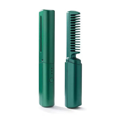 2026 NEW 1PCS Portable Wireless Hair Straightener Comb Mini Electric Hot Comb for Women Travel Straighten Curl 2 in 1 USB Charge