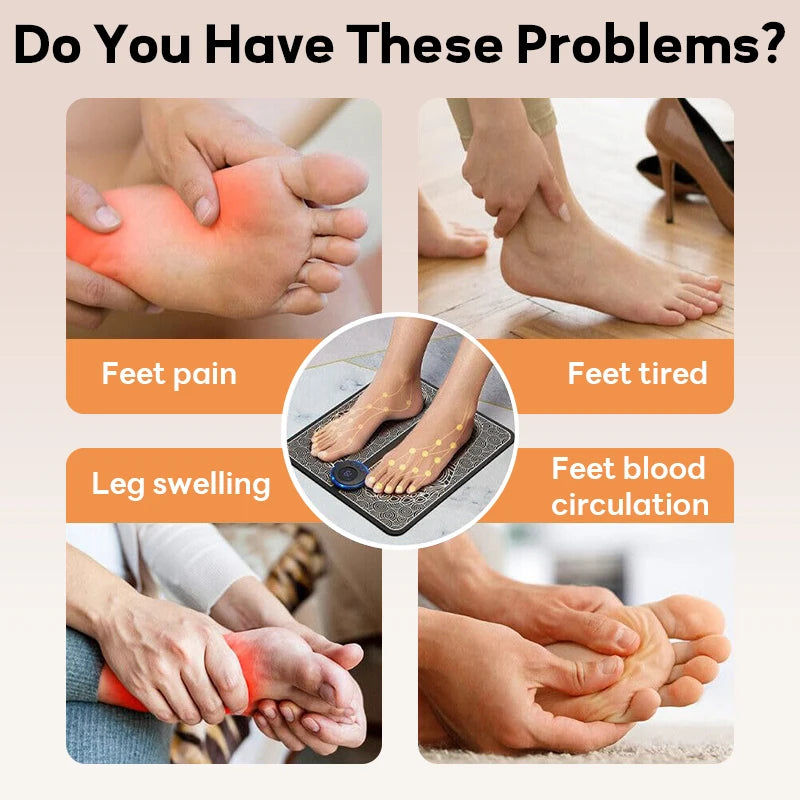 Rechargeable EMS Electric Foot Massager Pad