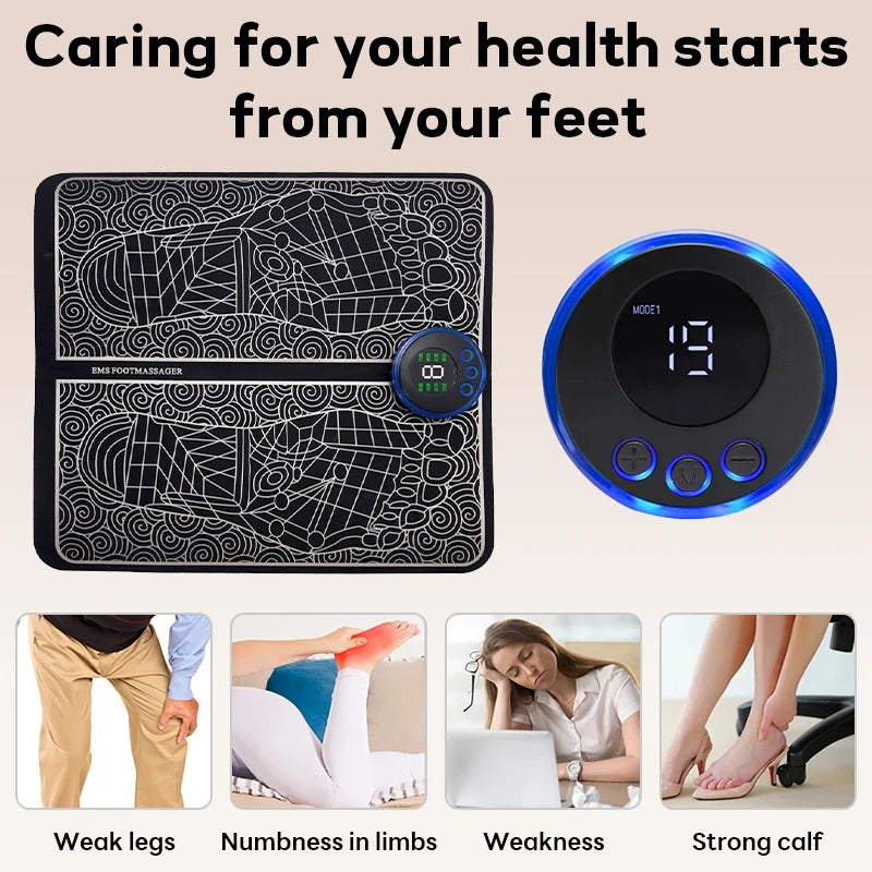 Rechargeable EMS Electric Foot Massager Pad